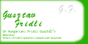 gusztav fridli business card